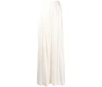 Taillenhose mit weitem Bein - Weiß