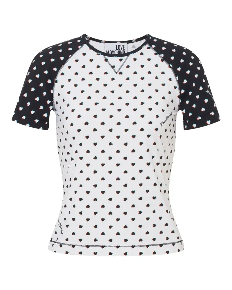 Moschino T-Shirt aus Funktions-Jersey mit Print - Weiß Weiß