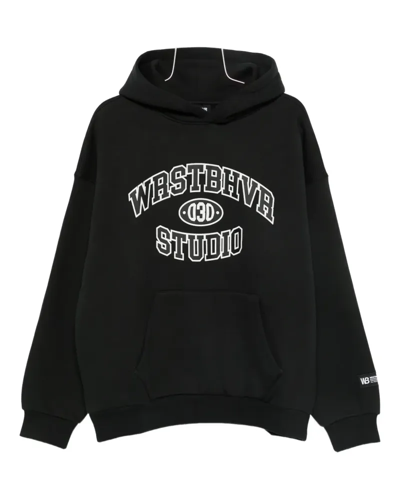 WRSTBHVR logo-print hoodie - Schwarz Schwarz