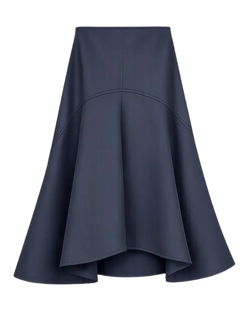 PLAN C panelled asymmetric midi skirt - Blau Blau