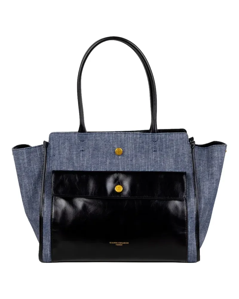 Gianni Chiarini Cher denim leather-accents tote bag - Blau Blau