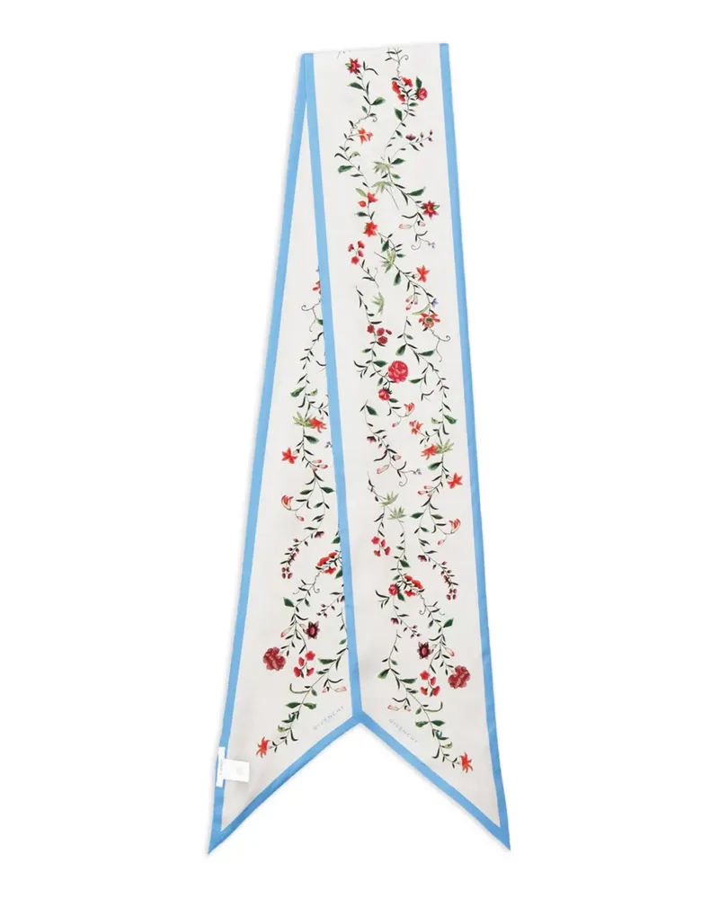 Givenchy Maxi Seidenschal mit Blumen-Print - Weiß Weiß
