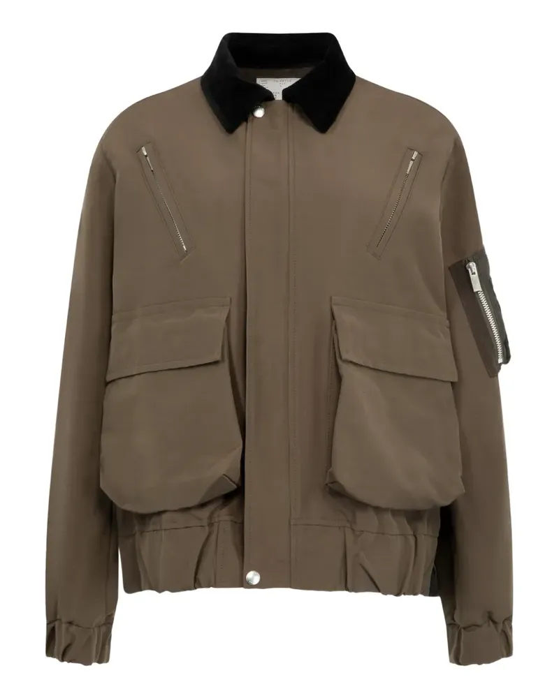 Sacai Blousonjacke mit Ripsband - Braun Braun