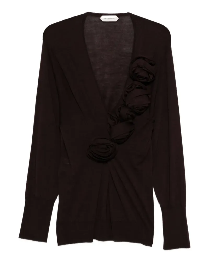 Alberta Ferretti Bluse mit Blumenapplikation - Rot Rot