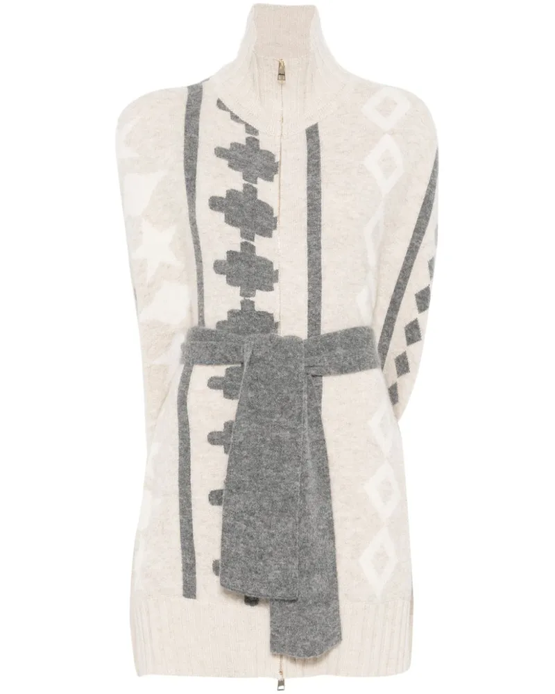 Lorena Antoniazzi Cardigan mit Jacquardmuster - Nude Nude