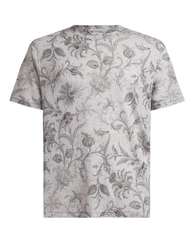 Etro floral-motif T-shirt - Grau Grau