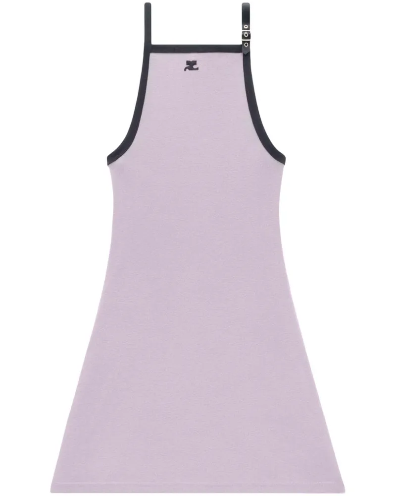 Courrèges Minikleid mit Logo-Stickerei - Violett Violett