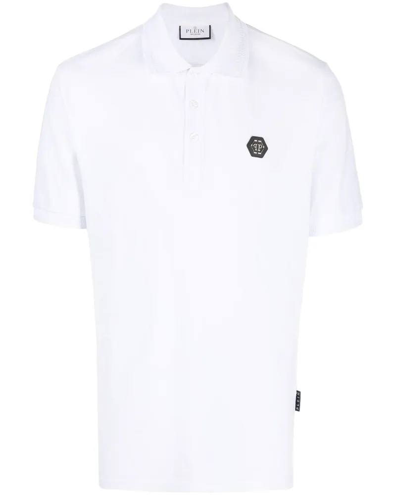 Philipp Plein Poloshirt mit Logo-Patch - Weiß Weiß