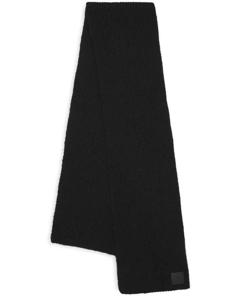 Anine Bing Hannah Schal mit Logo-Patch - Schwarz Schwarz