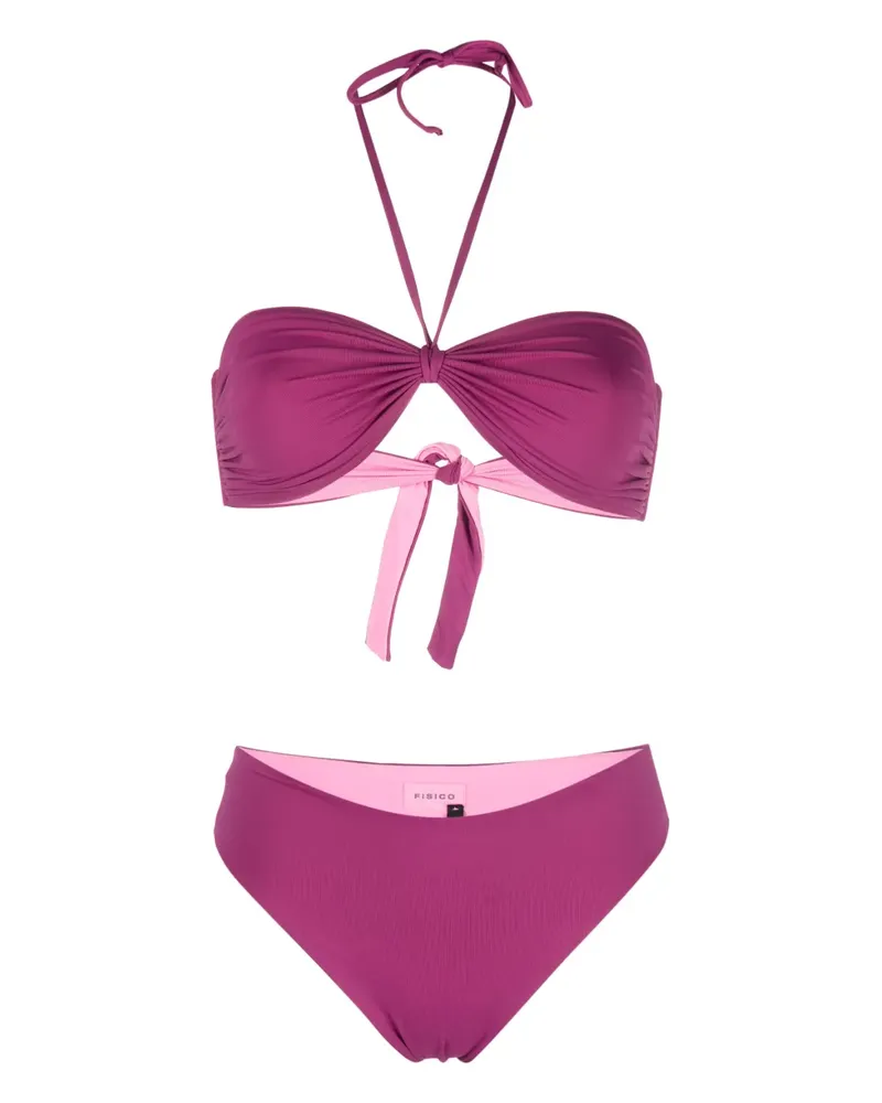 FISICO-Cristina Ferrari Bandeau-Bikini mit Raffung - Violett Violett