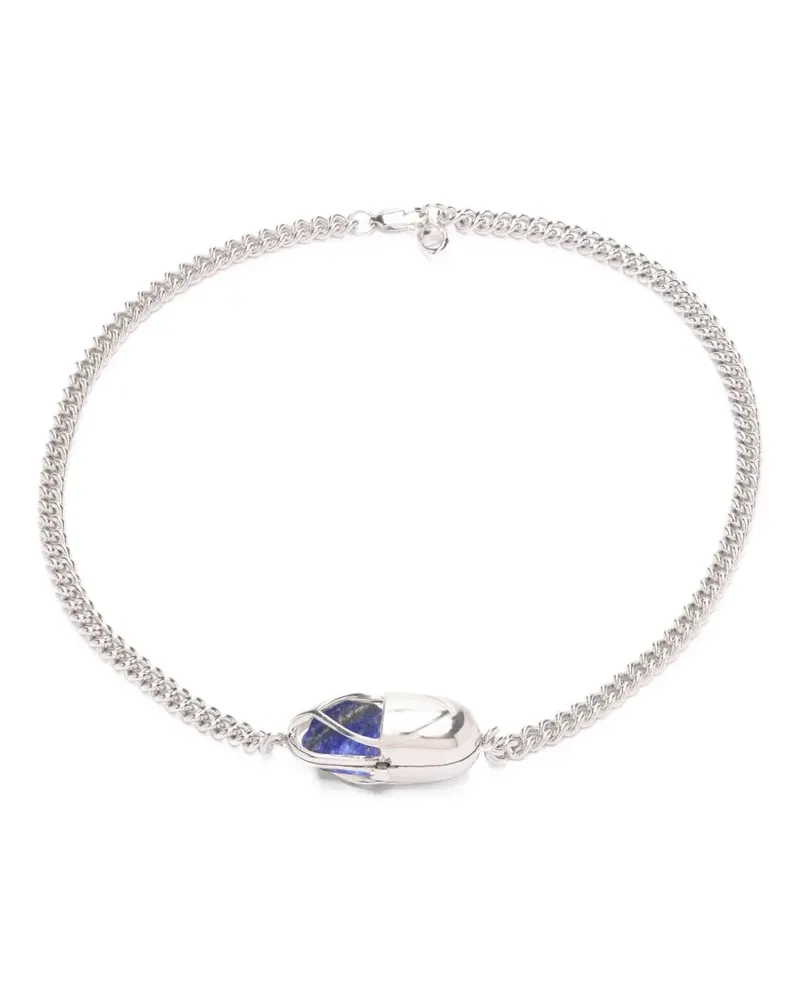 CAPSULE ELEVEN Capsule Crystal Halskette mit Lapislazuli - Silber Silber