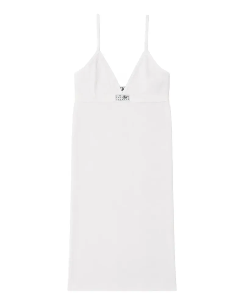 Maison Margiela Unterkleid mit V-Ausschnitt und Logo-Patch - Weiß Weiß