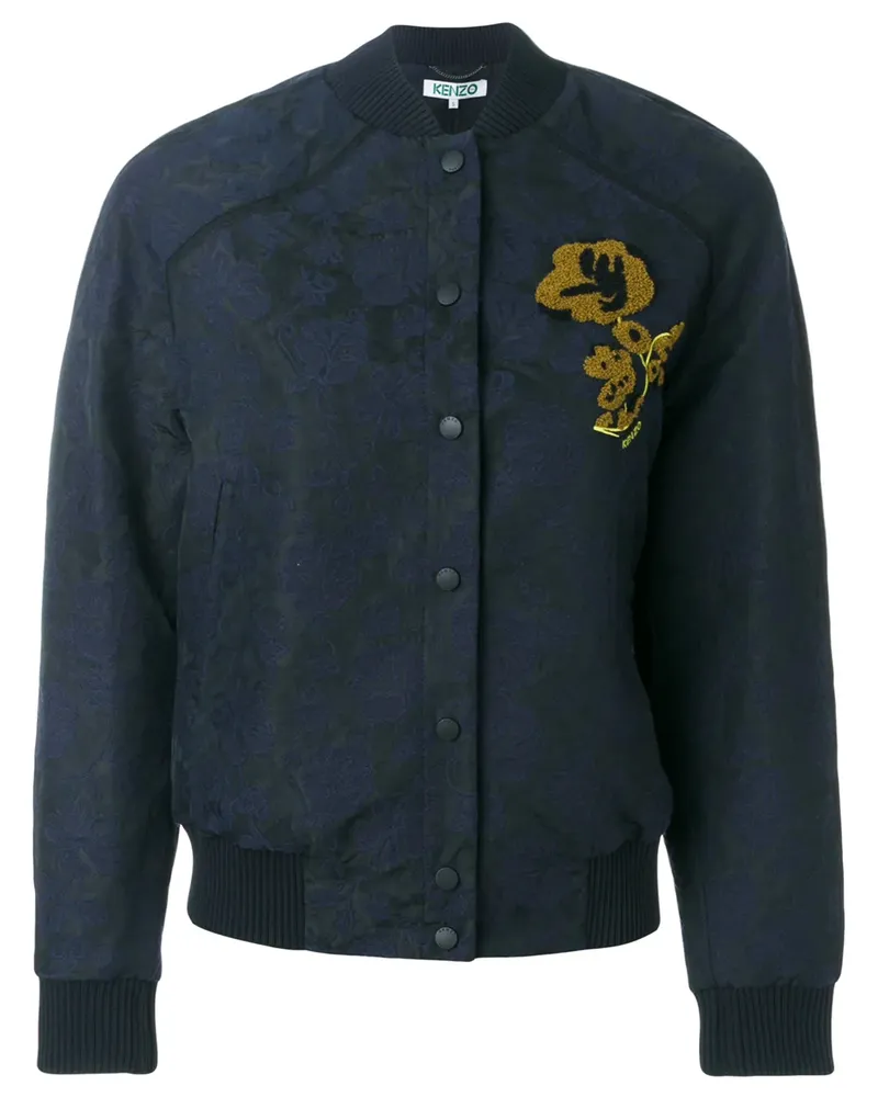 Kenzo Bomberjacke mit floralem Brokat - Blau Blau