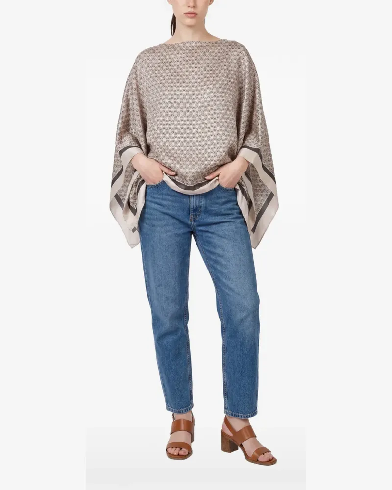 Brunello Cucinelli geometric-pattern blouse - Nude Nude