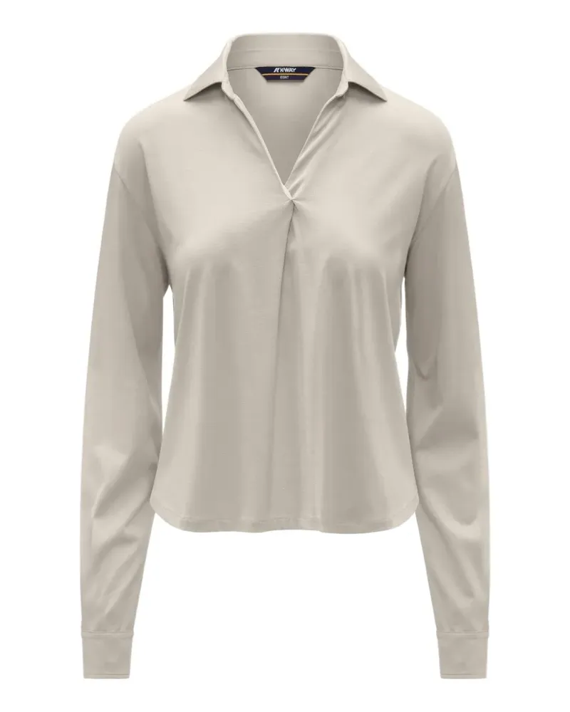 K-Way Grenerie twist-detail long-sleeve blouse - Nude Nude