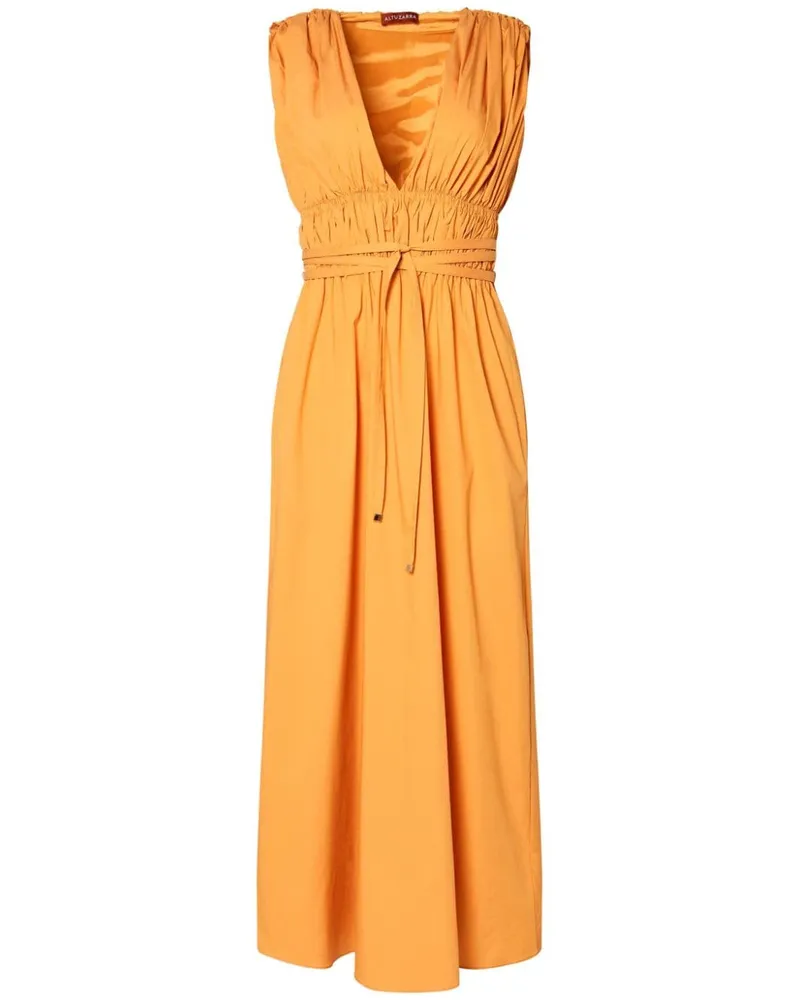 Altuzarra Fiona Midikleid mit Raffungen Orange