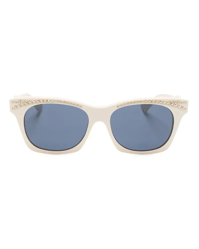 Gucci Sonnenbrille mit eckigem Gestell - Weiß Weiß
