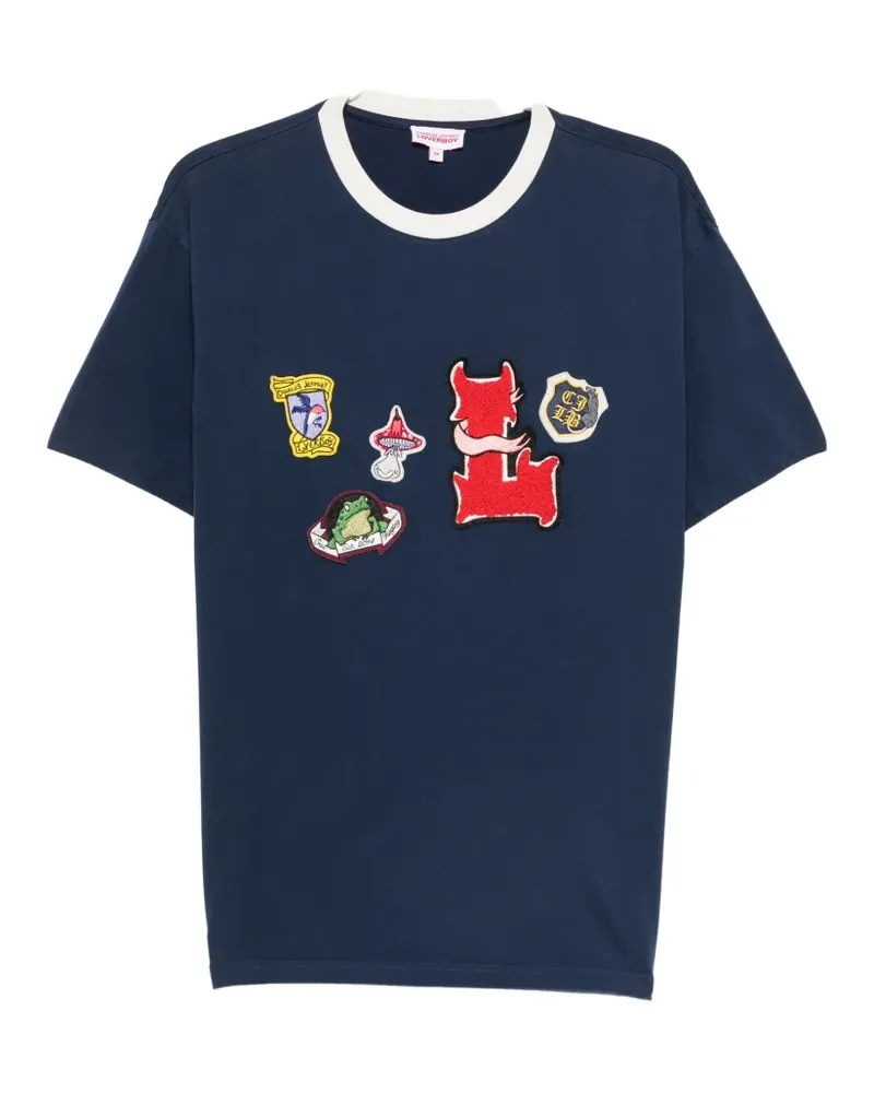 Charles Jeffrey Loverboy badge-appliqué T-shirt - Blau Blau