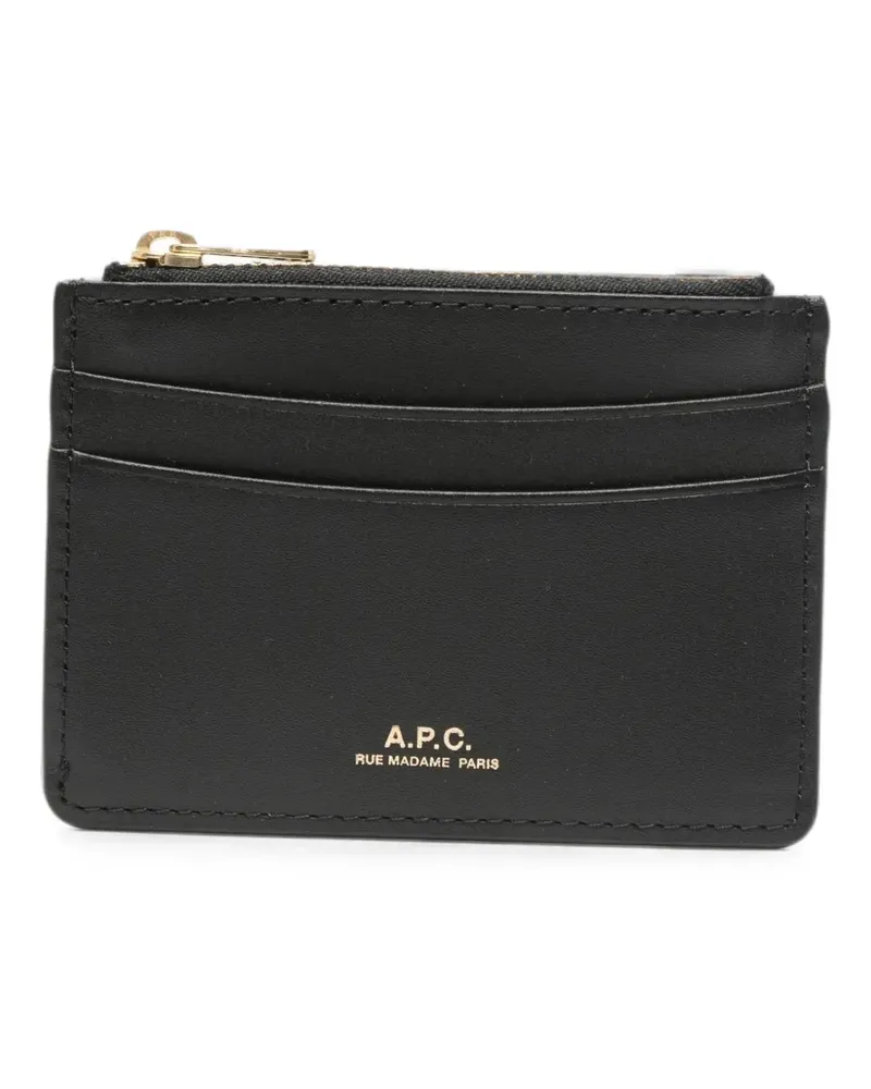 A.P.C. logo-print cardholder - Schwarz Schwarz