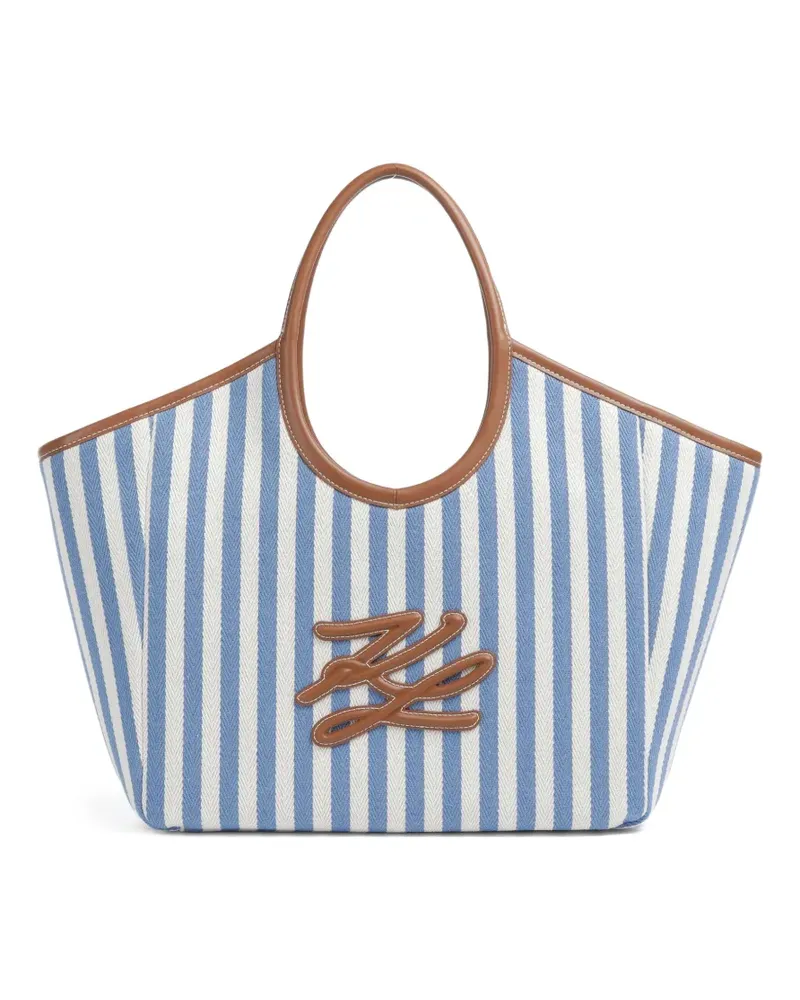Karl Lagerfeld stripe shoulder bag - Blau Blau