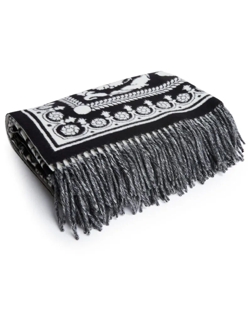 Versace Gestrickte Decke mit Barocco-Print - Schwarz Schwarz
