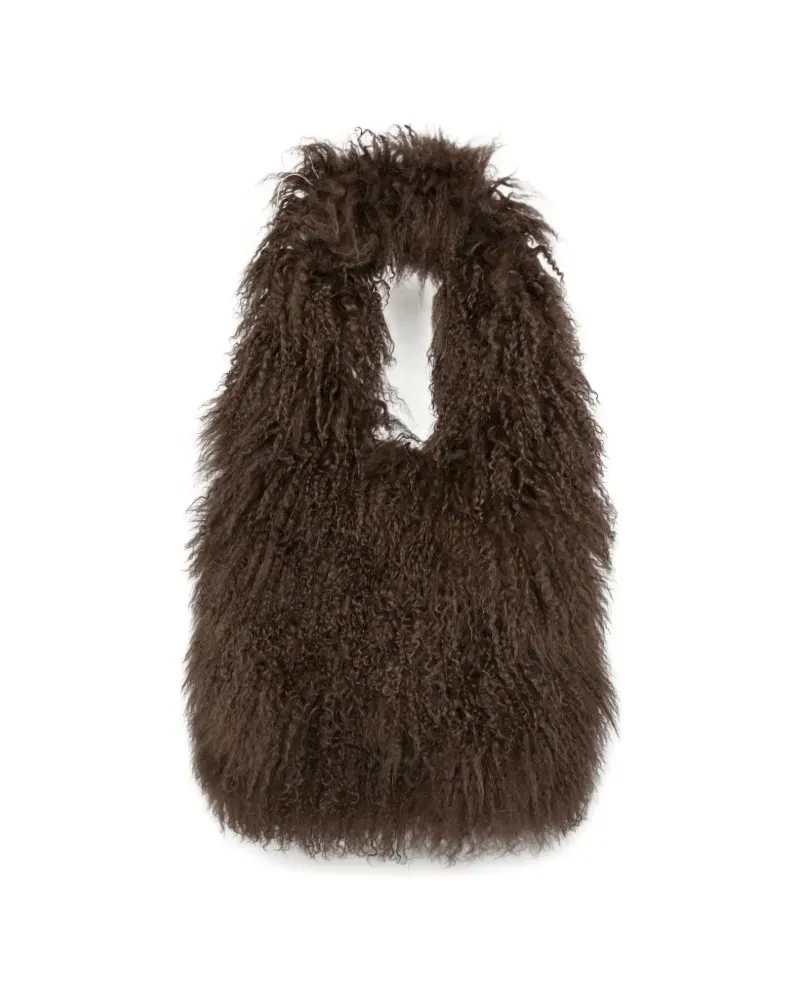 Yves Salomon Schultertasche aus Shearling - Braun Braun