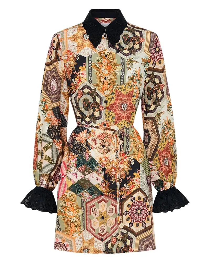 Camilla Minikleid mit Lochstickerei - Schwarz Schwarz