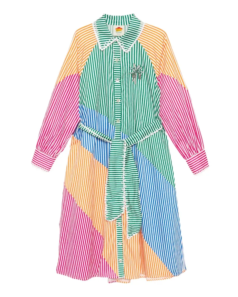 FARM Rio Besticktes Midikleid mit Gürtel - Weiß Weiß