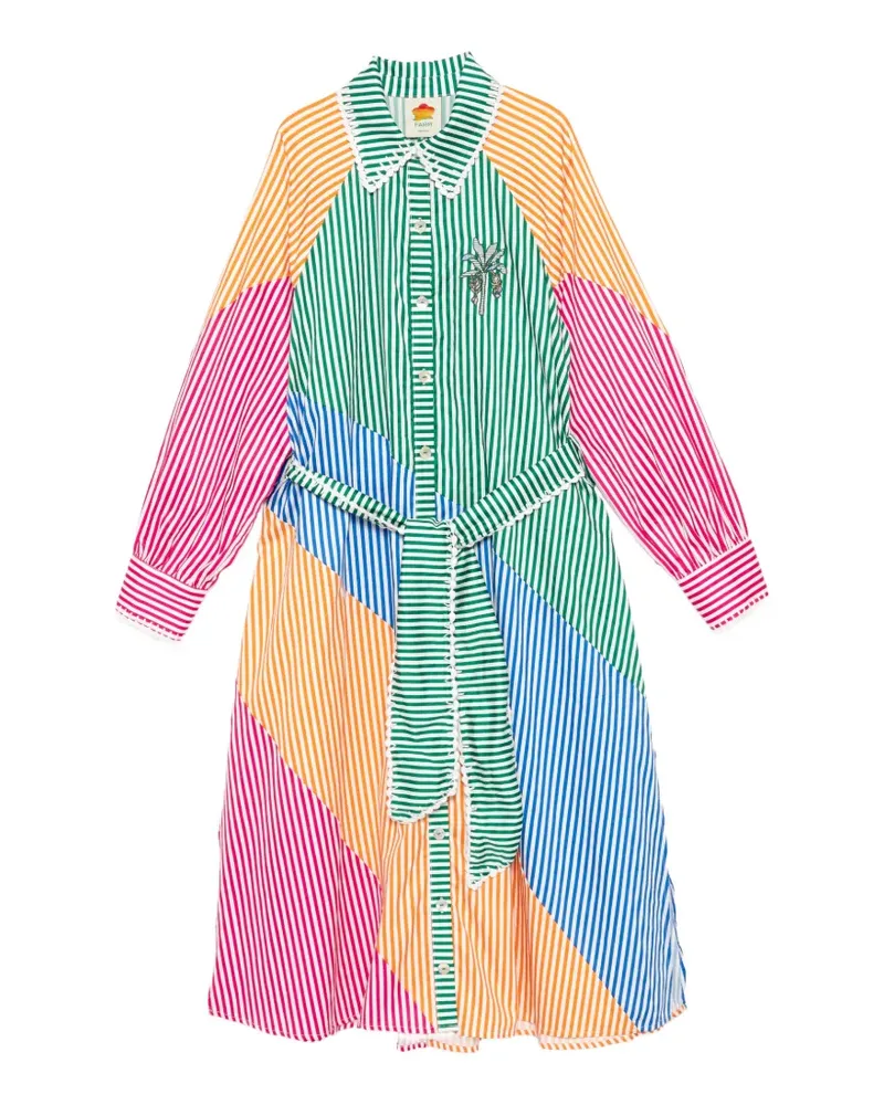 FARM Rio embroidered midi belt dress - Weiß Weiß