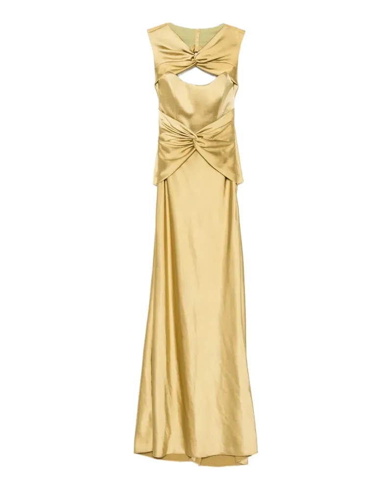 Amsale Maxikleid mit Cut-Out - Gelb Gelb
