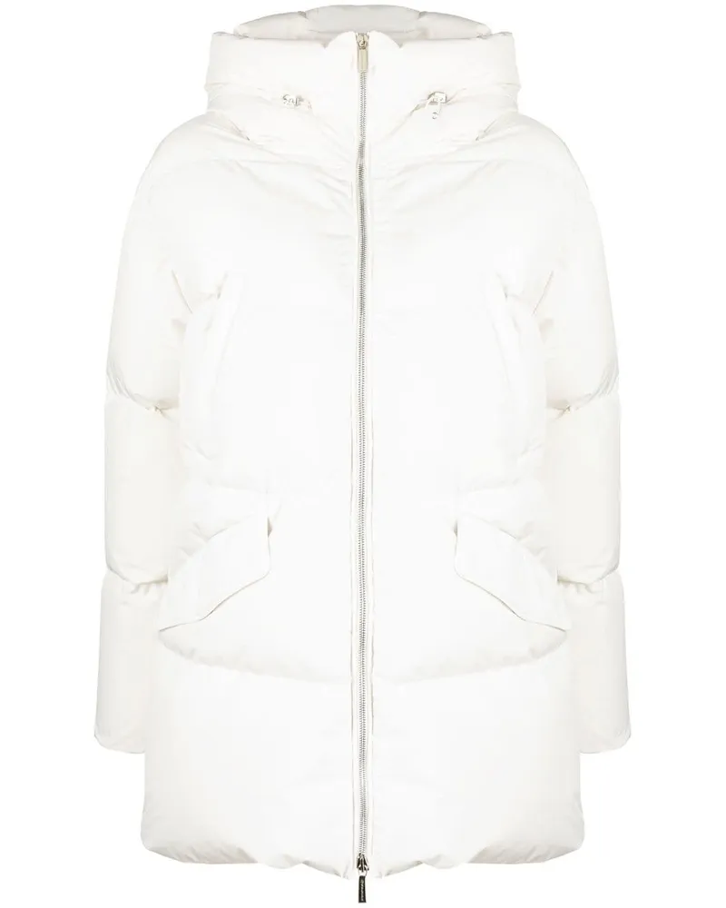 MOORER Gesteppter Kapuzenmantel - Weiß Weiß