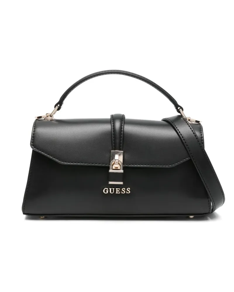Guess Mini Queensland Tote Bag mit Schloss-Detail - Schwarz Schwarz