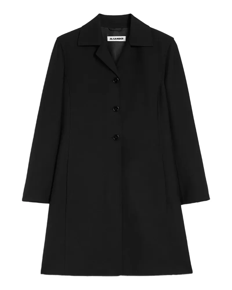 Jil Sander Mantel aus Twill - Schwarz Schwarz
