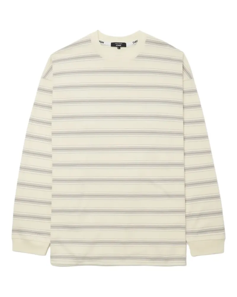 Comme des Garçons Gestreiftes Langarmshirt - Weiß Weiß