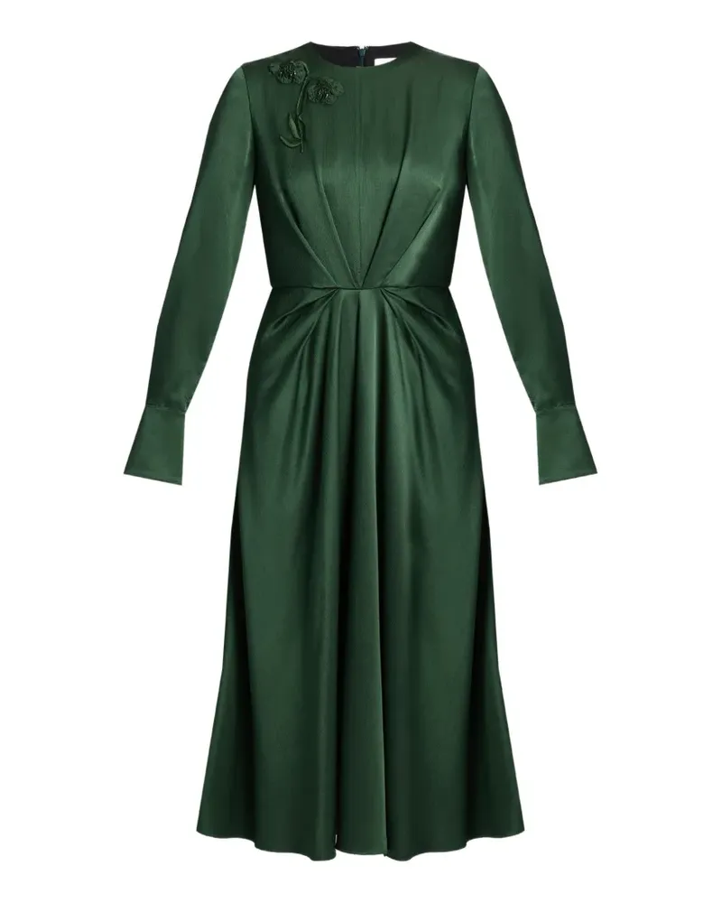 Erdem satin seersucker draped dress - Grün Grün