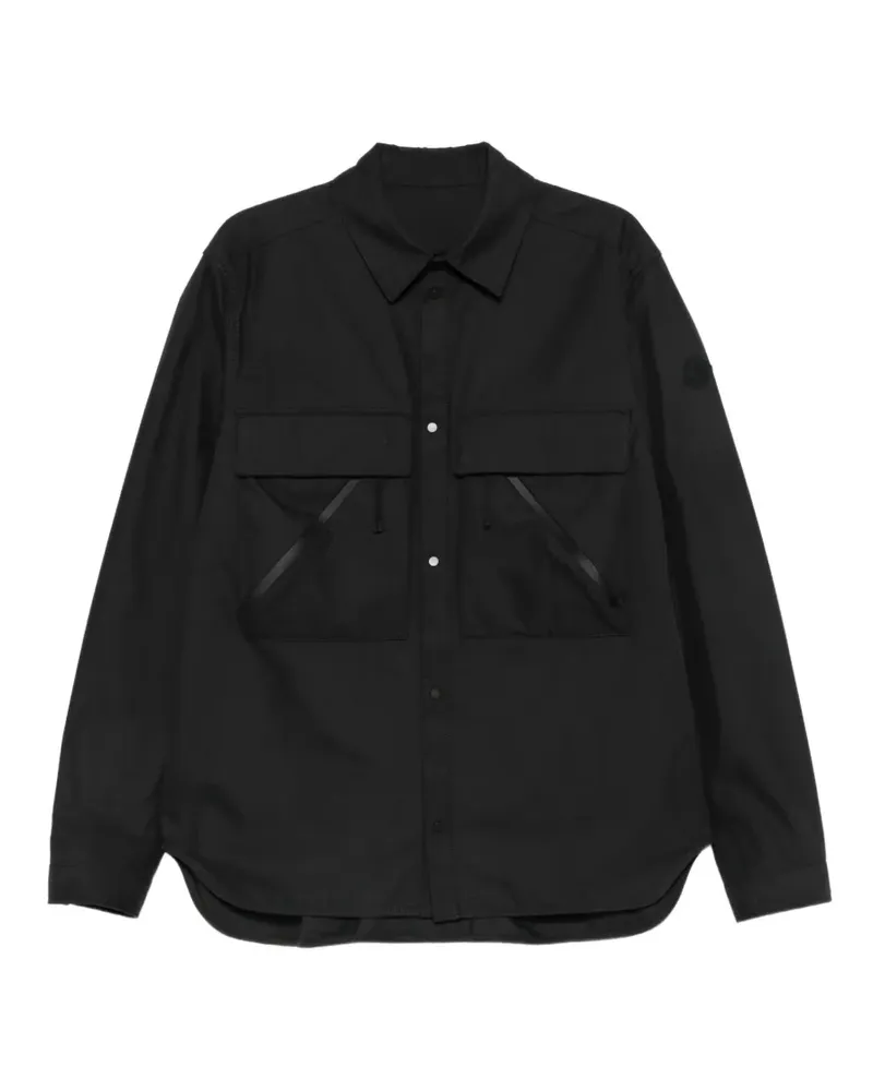 Moncler Utility-Hemd mit Logo-Patch - Schwarz Schwarz
