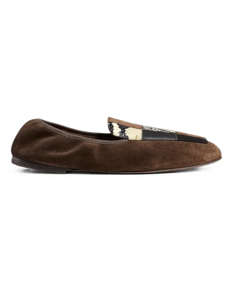 KHAITE Zoe Patchwork-Ballerinas - Braun Braun