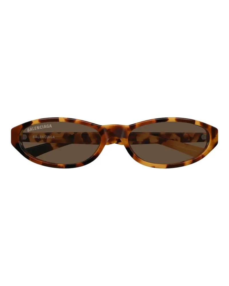 Balenciaga Ovale Neo Sonnenbrille in Schildpattoptik - Braun Braun
