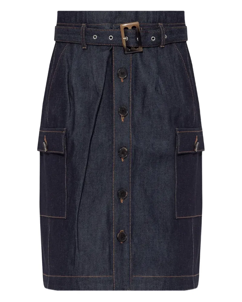 MUNTHE Raina Midirock mit Gürtel - Blau Blau