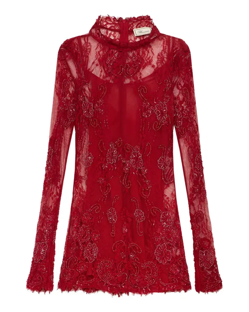 Blumarine Besticktes Minikleid - Rot Rot