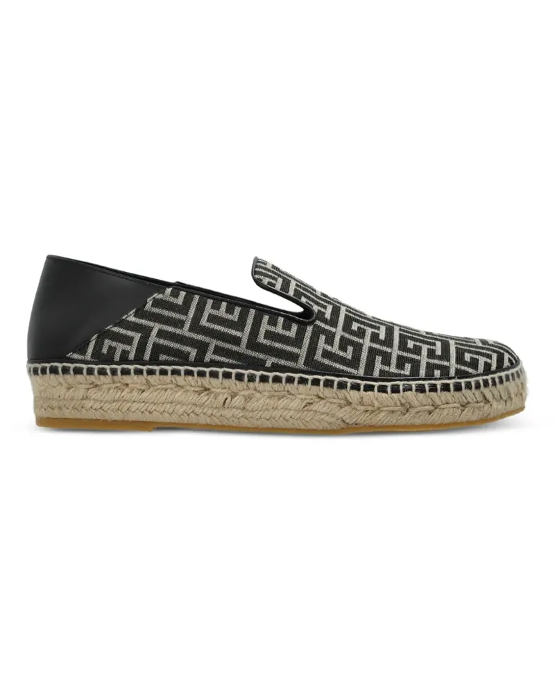 Balmain Monogram-pattern espadrille sneakers - Schwarz Schwarz