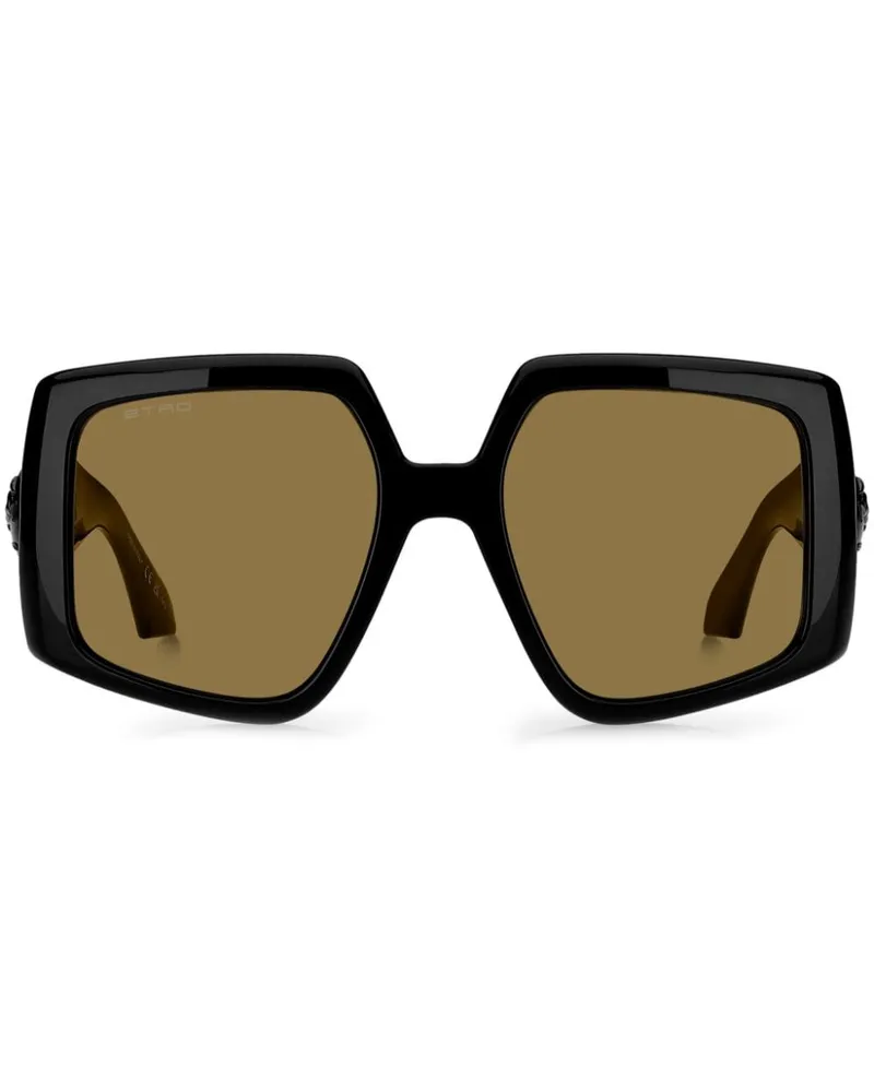 Etro Sonnenbrille mit Oversized-Gestell - Schwarz Schwarz
