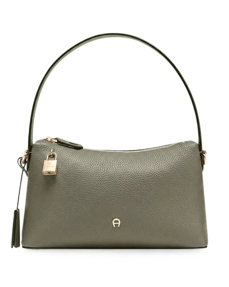 Aigner small Delia pebbled-leather tote bag - Grün Grün