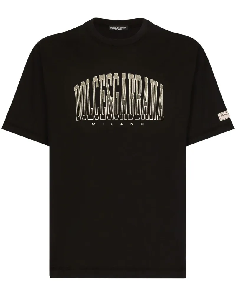 Dolce & Gabbana T-Shirt mit Logo-Print - Schwarz Schwarz