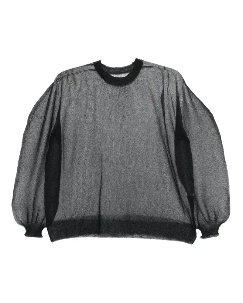 Issey Miyake Oberteil mit weiten Ärmeln - Schwarz Schwarz