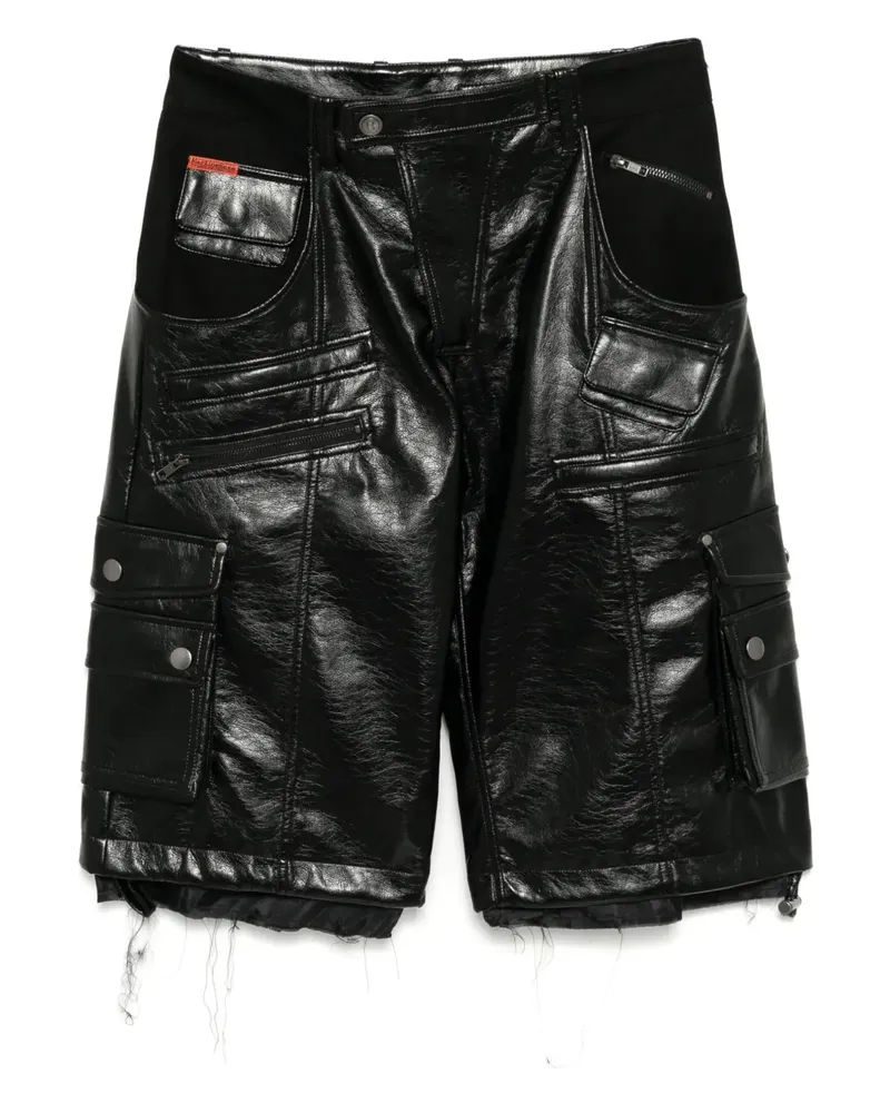 Martine Rose Shorts aus Leder - Schwarz Schwarz