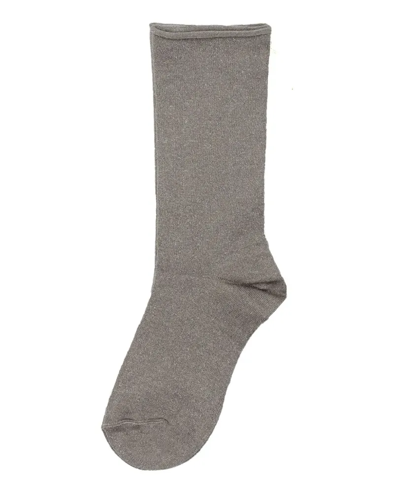 Brunello Cucinelli metallic-effect fine-knit socks - Grau Grau