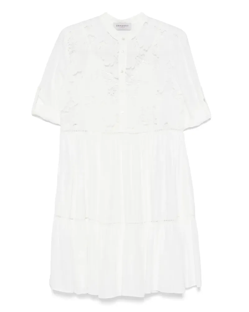 Ermanno Scervino Minikleid aus Leinen - Weiß Weiß