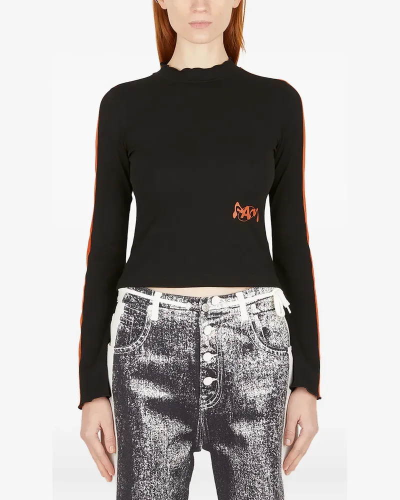Perks and Mini high-neck panelled top - Schwarz Schwarz