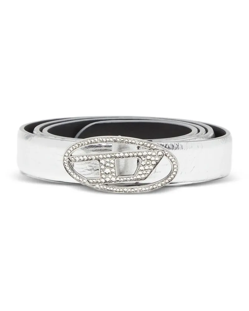 Diesel B-1dr Strass 20 Ledergürtel - Silber Silber
